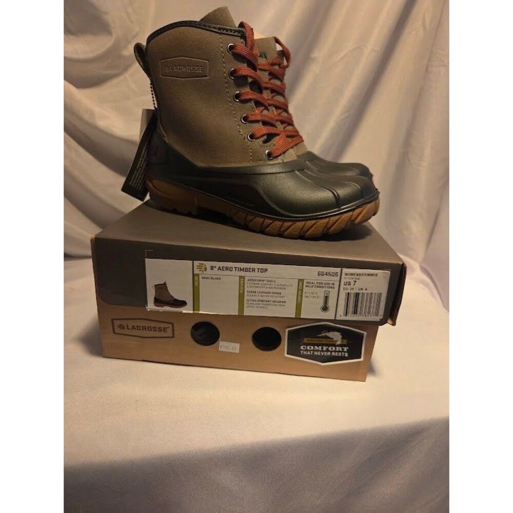 LaCrosse Aero Timber  Women’s US 7 Gray/Black Waterproof Insulated Boots